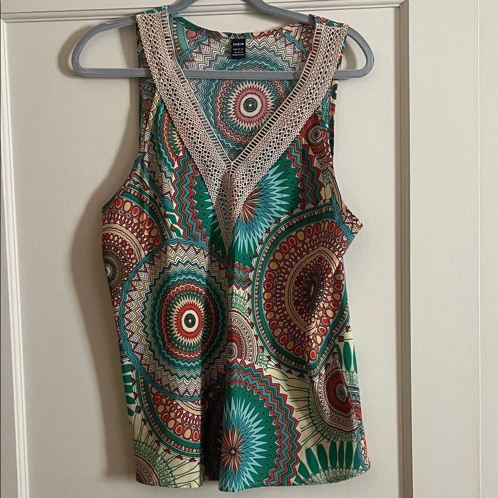 SHEIN Multicolor Mandala Print Tank Top
